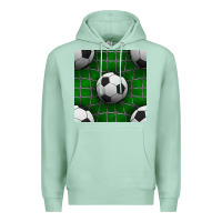 Seafoam soccer ball with goal nets seamless pattern Premium Hoodie - BundleAndBundleShop
