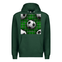 Sports Green soccer ball with goal nets seamless pattern Premium Hoodie - BundleAndBundleShop