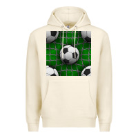 Tofu soccer ball with goal nets seamless pattern Premium Hoodie - BundleAndBundleShop