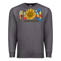 Charcoal Heather autism mom life sunflower Premium Sweatshirt - MaliasSmallBusiness
