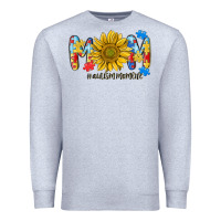 Heather Grey autism mom life sunflower Premium Sweatshirt - MaliasSmallBusiness