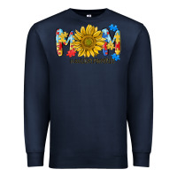 Navy autism mom life sunflower Premium Sweatshirt - MaliasSmallBusiness