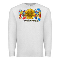 Oatmeal Heather autism mom life sunflower Premium Sweatshirt - MaliasSmallBusiness