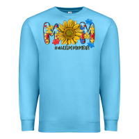 Ocean Blue autism mom life sunflower Premium Sweatshirt - MaliasSmallBusiness