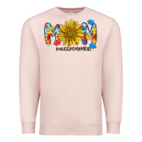 Pale Pink autism mom life sunflower Premium Sweatshirt - MaliasSmallBusiness