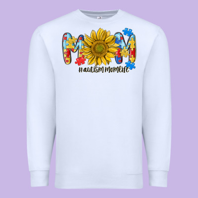 Autism Mom Life Sunflower Premium Sweatshirt Designed By Maliassmallbusiness
