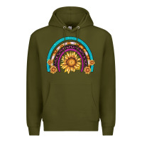 Army Green rainbow sunflower Premium Hoodie - AdoDesignShop
