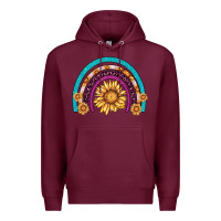 Burgundy rainbow sunflower Premium Hoodie - AdoDesignShop