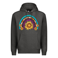 Charcoal Heather rainbow sunflower Premium Hoodie - AdoDesignShop
