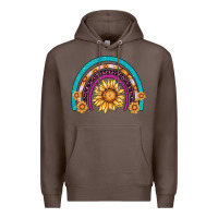 Coffee rainbow sunflower Premium Hoodie - AdoDesignShop