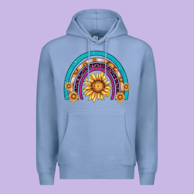 Rainbow Sunflower Premium Hoodie Designed By Adodesignshop