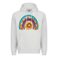 Dove Grey rainbow sunflower Premium Hoodie - AdoDesignShop