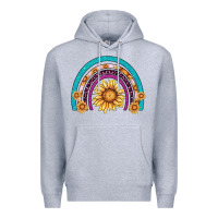 Heather Grey rainbow sunflower Premium Hoodie - AdoDesignShop