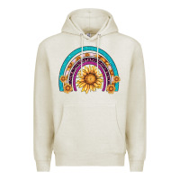 Oatmeal Heather rainbow sunflower Premium Hoodie - AdoDesignShop