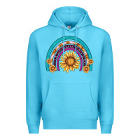 Ocean Blue rainbow sunflower Premium Hoodie - AdoDesignShop