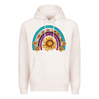 Pale Pink rainbow sunflower Premium Hoodie - AdoDesignShop