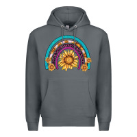 Rock rainbow sunflower Premium Hoodie - AdoDesignShop