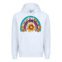 White rainbow sunflower Premium Hoodie - AdoDesignShop