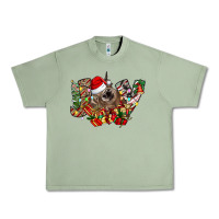 Oil Green christmas joy highland cow Urban Heavy Tee - CowhideDigitalArt