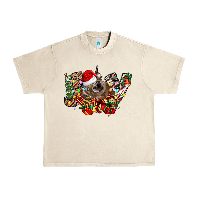 Christmas Joy Highland Cow Urban Heavy Tee by CowhideDigitalArt | Teevron