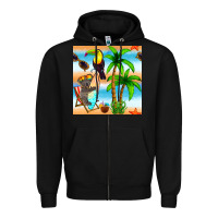 Black tropical animals seamless pattern Zipper Hoodie - BundleAndBundleShop