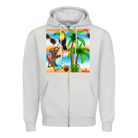 Dove Grey tropical animals seamless pattern Zipper Hoodie - BundleAndBundleShop