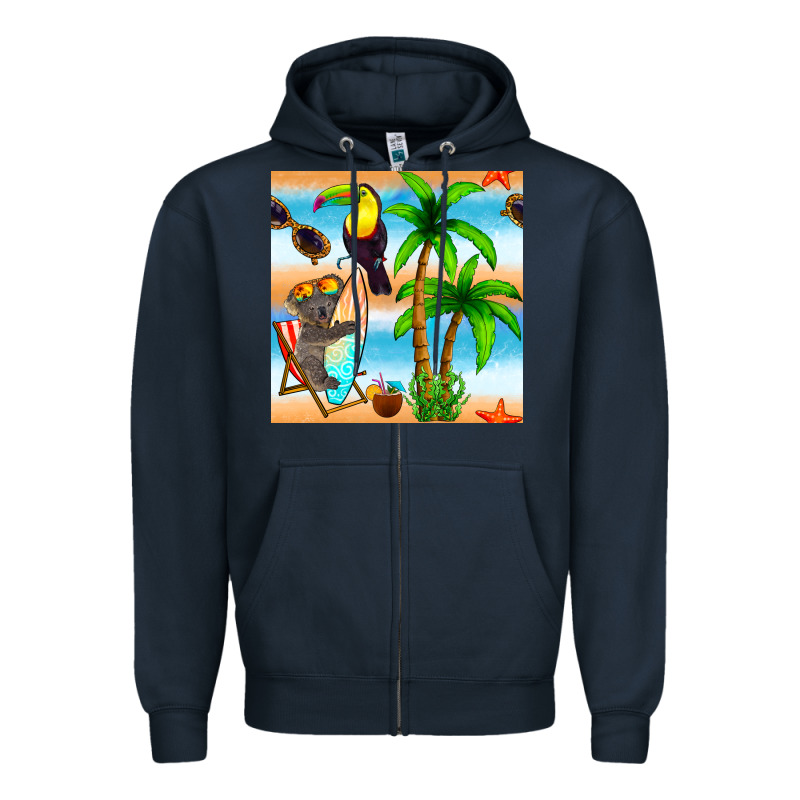 Tropical Animals Seamless Pattern Zipper Hoodie by BundleAndBundleShop | Teevron