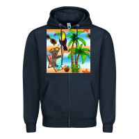 Navy tropical animals seamless pattern Zipper Hoodie - BundleAndBundleShop