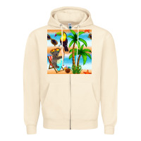 Sandshell tropical animals seamless pattern Zipper Hoodie - BundleAndBundleShop