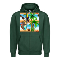 Sports Green tropical animals seamless pattern Zipper Hoodie - BundleAndBundleShop