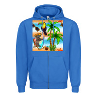 True Royal tropical animals seamless pattern Zipper Hoodie - BundleAndBundleShop