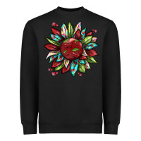 Black Cherry sunflower Heavyweight Sweatshirt - texasbilliewilder