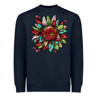 Navy Cherry sunflower Heavyweight Sweatshirt - texasbilliewilder