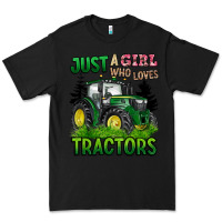 Black just a girl who loves tractors Premium Tee - BarkalooDesign