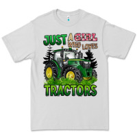 Dove Grey just a girl who loves tractors Premium Tee - BarkalooDesign