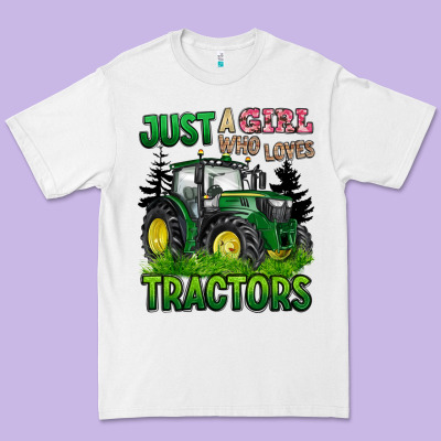 Just A Girl Who Loves Tractors Premium Tee Designed By Barkaloodesign