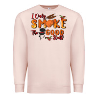 Pale Pink i only smoke the good stuff Premium Sweatshirt - MaliasSmallBusiness