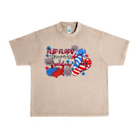 French Oak Flip flops fireworks & freedom 4th of july Urban Heavy Tee - CowGirlArtShop
