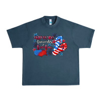 Midnight Navy Flip flops fireworks & freedom 4th of july Urban Heavy Tee - CowGirlArtShop