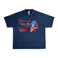 Navy Flip flops fireworks & freedom 4th of july Urban Heavy Tee - CowGirlArtShop