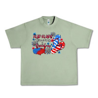 Oil Green Flip flops fireworks & freedom 4th of july Urban Heavy Tee - CowGirlArtShop