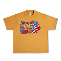 Peanut Butter Flip flops fireworks & freedom 4th of july Urban Heavy Tee - CowGirlArtShop