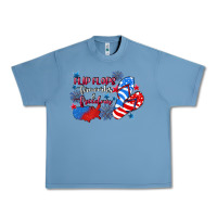 Pebble Blue Flip flops fireworks & freedom 4th of july Urban Heavy Tee - CowGirlArtShop
