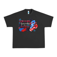 Pigment Black Flip flops fireworks & freedom 4th of july Urban Heavy Tee - CowGirlArtShop