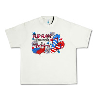Pistachio Flip flops fireworks & freedom 4th of july Urban Heavy Tee - CowGirlArtShop
