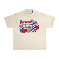 Sandshell Flip flops fireworks & freedom 4th of july Urban Heavy Tee - CowGirlArtShop