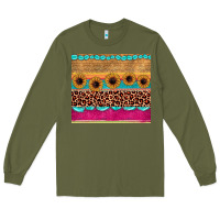 Army Green leopard sunflower gemstone Long Sleeve Tee - JahusDesignShop