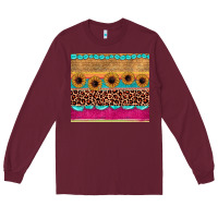 Burgundy leopard sunflower gemstone Long Sleeve Tee - JahusDesignShop