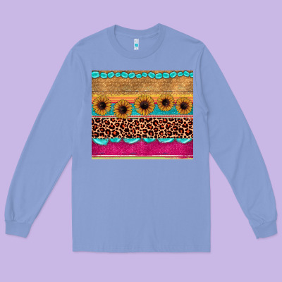 Leopard Sunflower Gemstone Long Sleeve Tee Designed By Jahusdesignshop