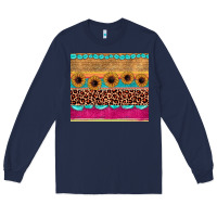 Navy leopard sunflower gemstone Long Sleeve Tee - JahusDesignShop
